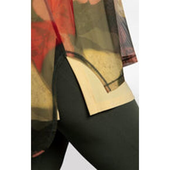 Sympli Women's Floral Printed Sheer Tunic Slit Back Size 14 - Picture 5 of 7